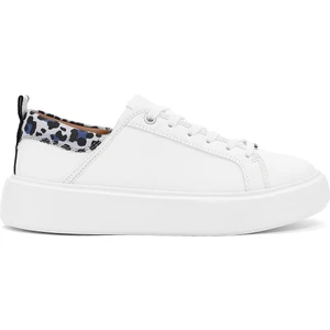 Acbc x Derimod Kadın Beyaz Bağcıklı Leopar Detaylı Sneaker 25SFD435014