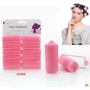 Sünger Saç Bigudi 10 Adet Pembe Saç Bukle Bigudi