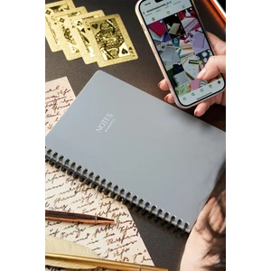 Victoria's Journals Sylcon Spiralli Defter.pp Kapak. 80 Gr. Ivory, 60 YAP. 179X252 mm kareli siyah