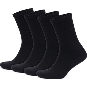 4’lü Organik Pamuk Taban Altı Havlulu Erkek Kadın Spor Çorap, Siyah Beyaz Gri Ekru Soket Boy Tenis Çorabı, Ribana Örgü Dikişşiz Retro Çorap 3504