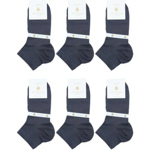 Füme Düz Ultra Lüks 6'lı Bambu Yarım Erkek Çorap CRP352