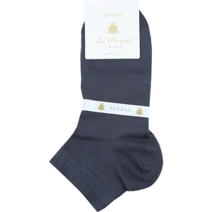 Füme Düz Ultra Lüks Bambu Tekli Yarım Erkek Çorap CRP351