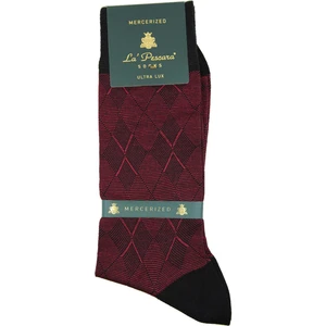 Bordo Baklava Desen Merserize Ultra Lüks Tekli Erkek Çorap CRP334