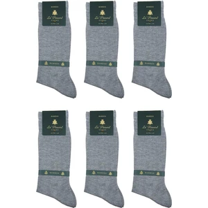 Gri Düz 6'lı Ultra Lüks Bambu Erkek Çorap CRP320