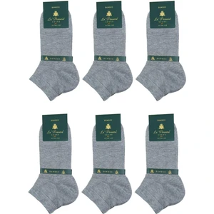 Gri Düz Ultra Lüks 6'lı Bambu Erkek Yarım Çorap CRP337