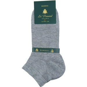 Gri Düz Ultra Lüks Bambu Tekli Erkek Yarım Çorap CRP336