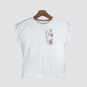 Halfface Pocket Kadın Baskılı T-Shirt