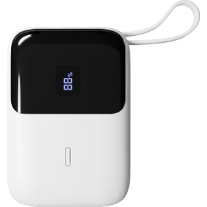 P109M 10000MAH PD20W+QC18W+HSC22.5W Beyaz LCD Taşınabilir Pil Şarj Cihazı Powerbank