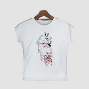 Halfface Kadın Baskılı T-Shirt
