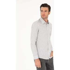 Erkek Gri Slim Fit Uzun Kollu Gömlek 50220742-VR024