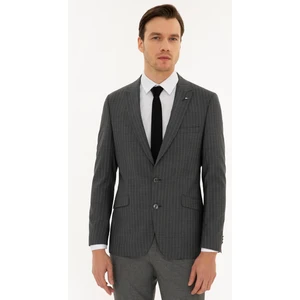 Erkek Gri Slim Fit Yün Ceket 50223523-VR024