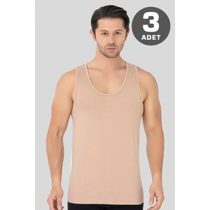 Erkek Ten Rengi Penye Atlet %100 Pamuk 3'lü Paket