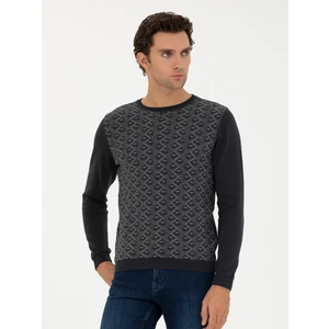 Erkek Antrasit Slim Fit Bisiklet Yaka Triko Kazak 50234955-VR006