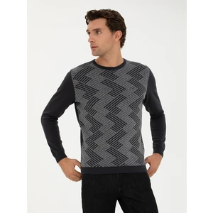 Erkek Antrasit Slim Fit Bisiklet Yaka Triko Kazak 50234953-VR006