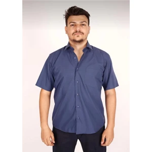 Erkek Klasik Kesim Dakron Kumaş Tek Cepli Kısa Kol Gömlek
