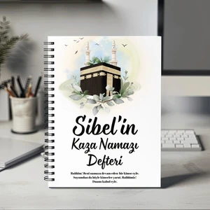 Kişiye Özel 10 Yıllık Kaza Namazı Defteri Beyaz Kabe