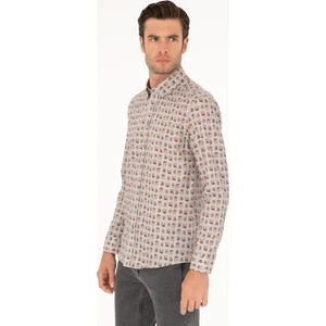 Erkek Gri Slim Fit Uzun Kollu Gömlek 50239717-VR024