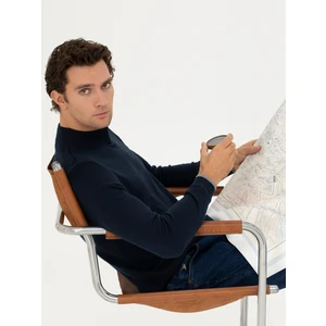 Erkek Lacivert Slim Fit Yarım Balıkçı Basic Triko Kazak 50245057-VR033