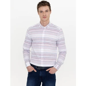Erkek Kırmızı Slim Fit Uzun Kollu Gömlek 50248479-VR030