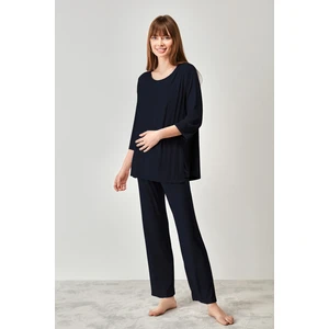 Hamile Pijama Takımı Yumuşak Dokulu %94 Viskon %6 Elastan ile Rahatlık Sağlar