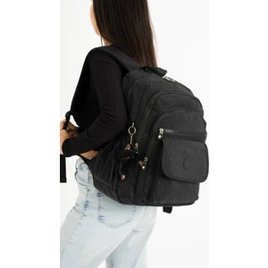 Fcstore Krinkıl Kumaş Suya Dayanıklı Büyük Boy Siyah Klinkır Sırt Çantası/laptop Seyahat Okul