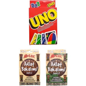 Uno + Anlat Bakalım Seri 1 + Seri 2 Oyun Kartları - 3 Lü Set