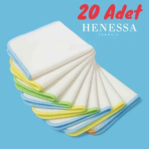 Henessa Tekstil 20 Adet Pamuklu Erkek Bebek Ağız Mendili ( Sırt, Yüz ve Ter) 22×22