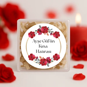 Repro Design Kişiye Özel Kına Hatırası Baskılı Yapışkanlı Etiket 24 Adet  No:64