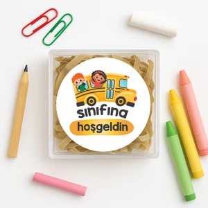 Repro Design Sınıfına Hoşgeldin Baskılı Yapışkanlı Etiket 4 cm 24 Adet Model: 3