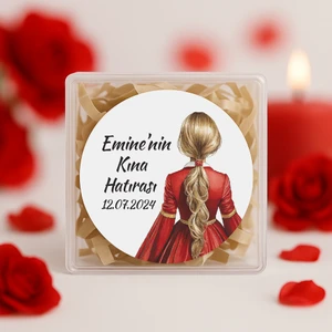 Repro Design Kişiye Özel Kına Hatırası Baskılı Yapışkanlı Etiket 24 Adet  No:73