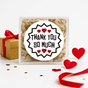 Repro Design Thank You So Much Baskılı 4 cm Yuvarlak Etiket 24 Adet