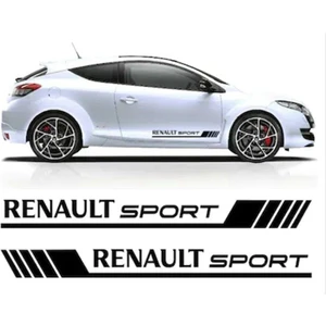 Renault Sport Yazılı Yan Kapı Şerit Sticker Etiket Modeli