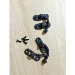 Orta Boy 2 Adet Yay Gözü Kancalı Kilit 28X33 mm Kutu Kilit Bakır Oksit