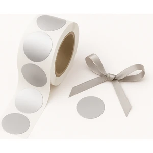 Repro Design Gümüş  3 cm Yapışkanlı Nokta Etiket 20 Adet