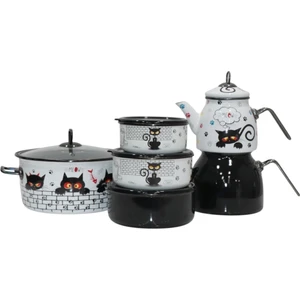 Pr Home Cat Çeyiz Seti Çaydanlık - Kızartma Tenceresi - Saklama Kabı