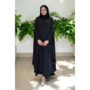 Kapüşonlu Ayrobin Pelerin 70021 Siyah