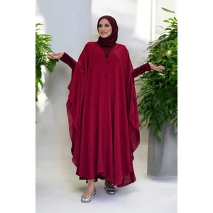 Kapüşonlu Ayrobin Pelerin 70021 Bordo