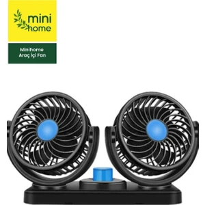Minihome Universal Araç Içi Fan Çakmaklık Girişli 2'li Vantilatör