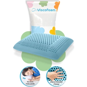 Air Terapi Hava Kanallı Ortopedik Yastık Visco Yastık Mavi 60X40X16CM