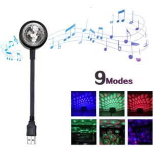 Mini Disco LED USB 18CM 9 Modlu Müziğe Duyarlı