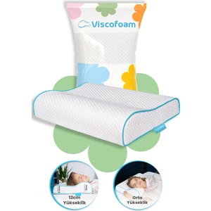 Yüksek Boyun Destekli Ortopedik Yastık Visco Yastık 58x39x12-8.5cm