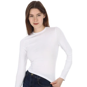 Penye Bizden Likralı Pamuk Tişört-Beyaz