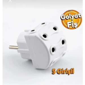5'li Fiş Priz Golyat Çoklu Grup Priz Çoğaltıcı Beşli Golyat Elektrik Prizi