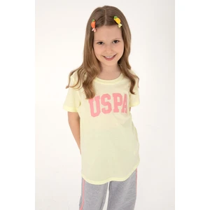U.s. Polo Assn. Kız Çocuk Limon Tişört Basic 50306042-VR035