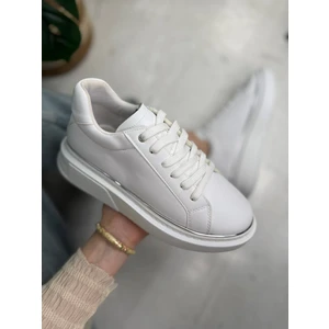 Günlük Kadın Spor Ayakkabı Bağcıklı Hafif Kalın Yüksek Taban Yürüyüş Sneaker 2135