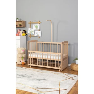 Ahşap Beşik Anne Yanı Bebek Beşiği Organik (Boyasız) 60X120 - Uyku Setsiz Tek Yataklı