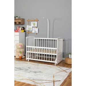 Ahşap Beşik Anne Yanı Beşik Beyaz 60X120 - Uyku Setsiz Yataksız