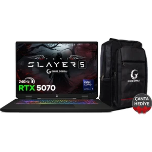 Game Garaj Slayer5 7XL-5070 C2 Intel Ultra 7 255HX 32GB Ram 1tb SSD RTX5070 17" Qhd+ IPS 240Hz Freedos Gaming Laptop