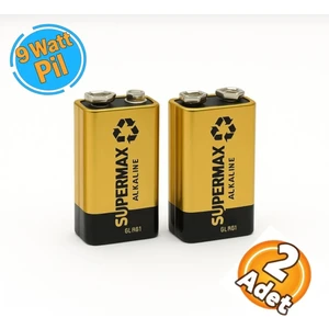 Süpermax Alkalin 9 Watt Pil 2 Adet