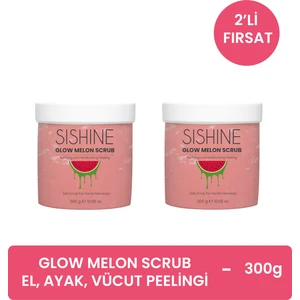 Sis Shine Cosmetic Karpuzlu Arındırıcı El, Ayak ve Vücut Peelingi - Glow Melon Scrub - 2 Adet
